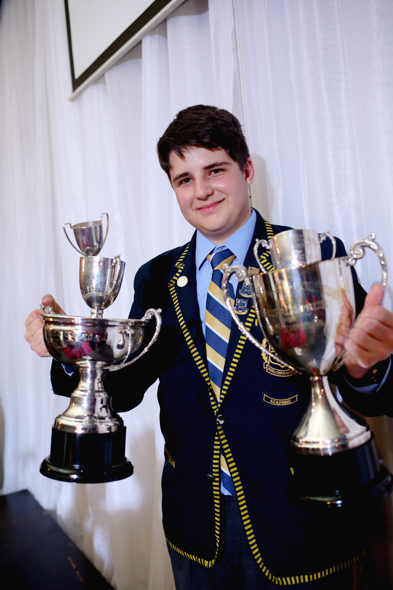 Jason Lazarov with his Top Cambridge Matric Student Awards